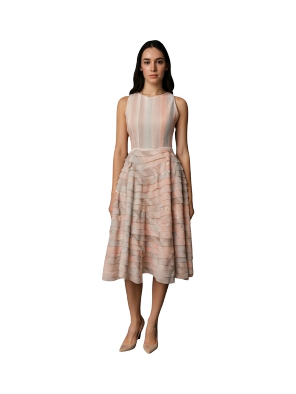 Artisan Made Upcycled Tiered Ruffled Dress - Size Small - Picture 1 of 16